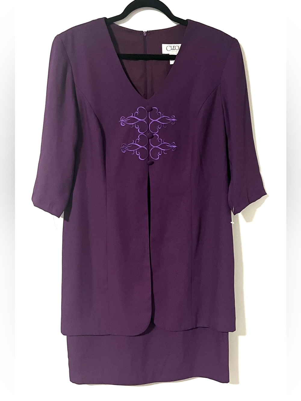 Cleo  Deep Purple Two-Piece Dress and Jacket Set